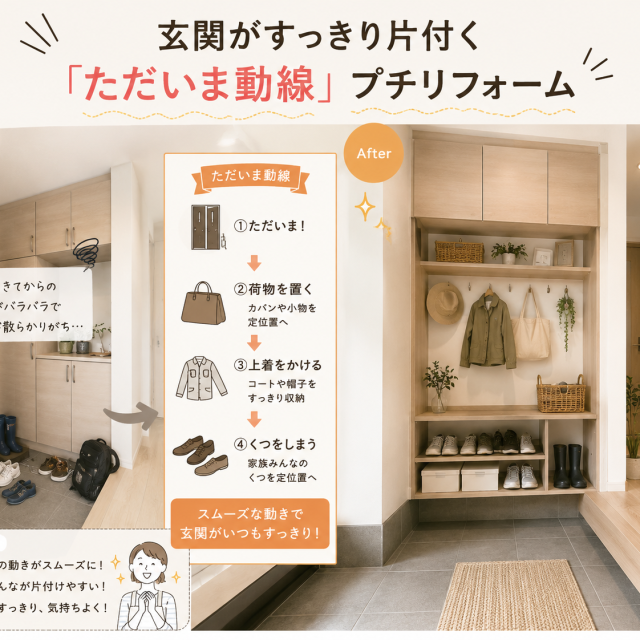 玄関がすっきり片付く「ただいま動線」プチリフォーム