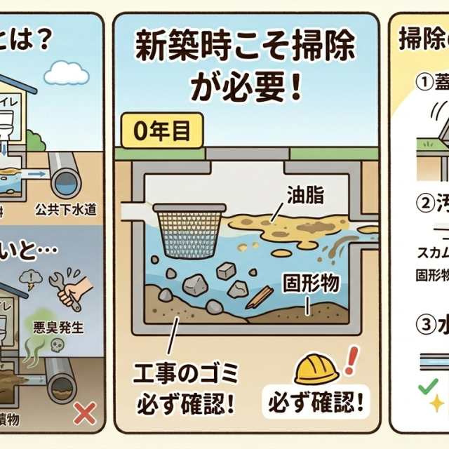 新築引き渡し時の「汚水桝掃除」は必須！放置するとどうなる？掃除方法は？
