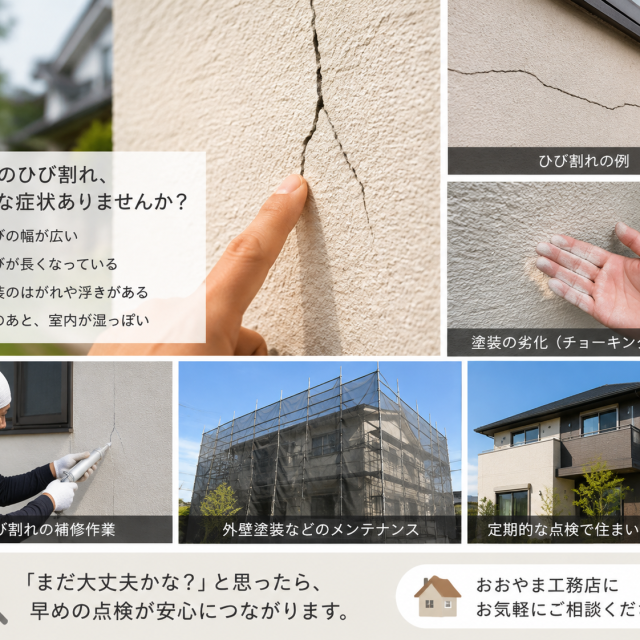 今、工事したほうがいい？「外壁のひび割れは放置して大丈夫？補修の目安を紹介」